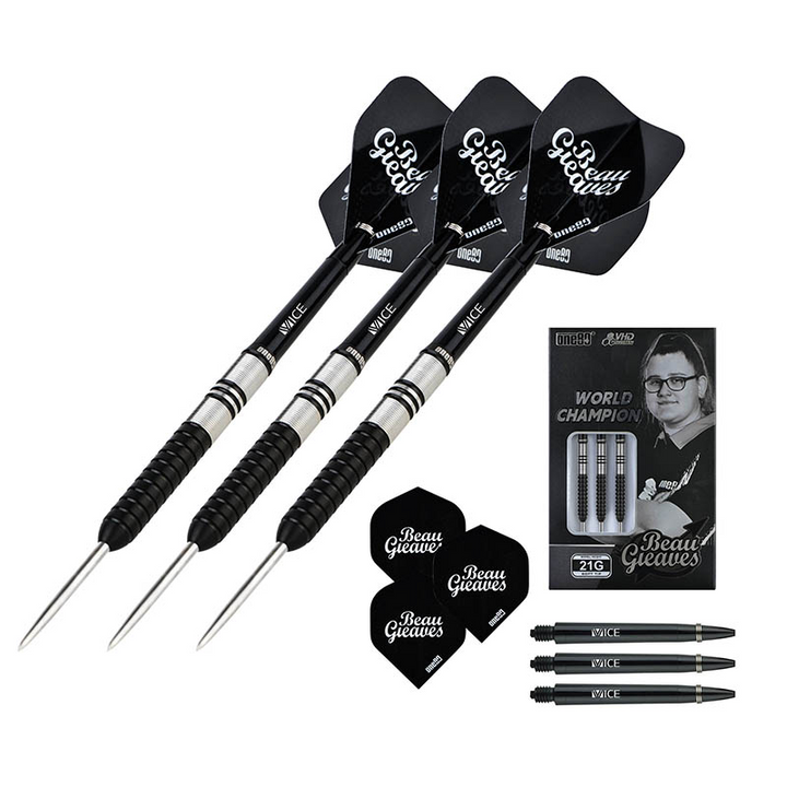 One80 - Beau Greaves Black Steel Tip Darts - 90% Tungsten from On Point Darts
