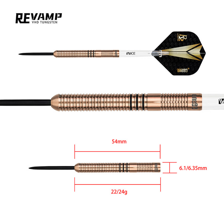 R2 Revamp Steel Tip Darts - 90% Tungsten from On Point Darts