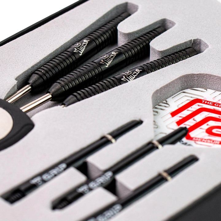 Mensur Suljovic Black Steel Tip Darts - 90% Tungsten from On Point Darts