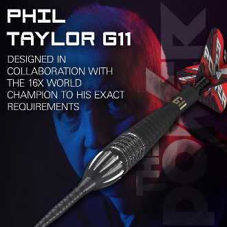 Phil Taylor Raw Power G11 Steel Tip Darts - 95% Tungsten from On Point Darts