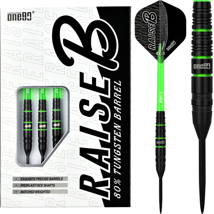 Raise B Green Steel Tip Darts - 80% Tungsten from On Point Darts