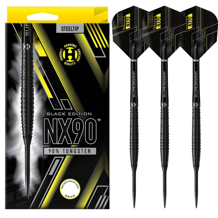Nx90 Black Edition Steel Tip Darts - 90% Tungsten from On Point Darts