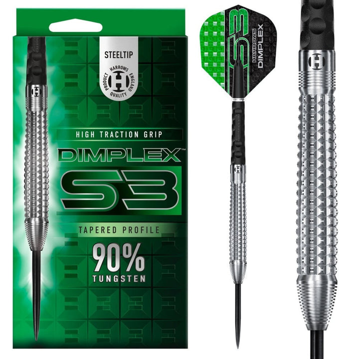 Dimplex S3 Steel Tip Darts - 90% Tungsten from On Point Darts