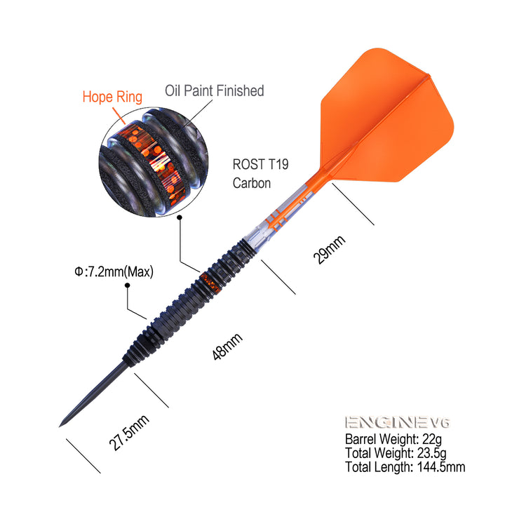 Engine V6 Steel Tip Darts - 90% Tungsten from On Point Darts