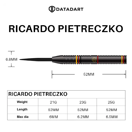Ricardo Pietreczko Steel Tip Darts - 90% Tungsten from On Point Darts