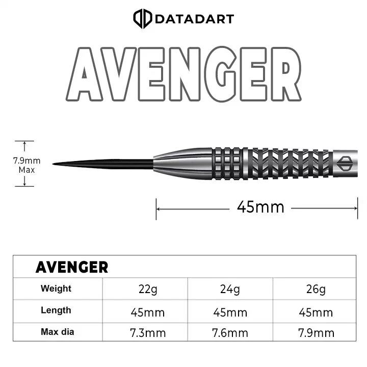 Avenger Steel Tip Darts - 90% Tungsten from On Point Darts