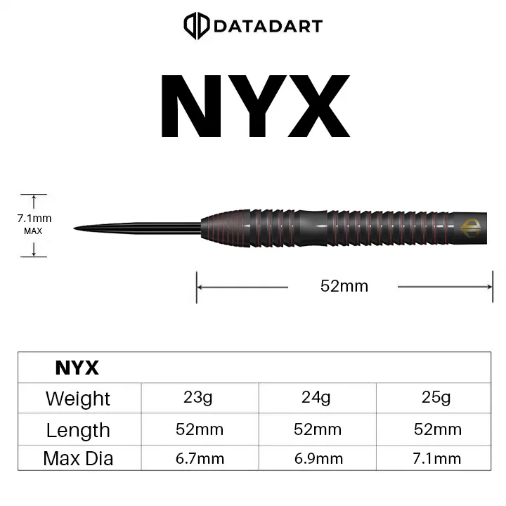 Nyx Steel Tip Darts - 90% Tungsten from On Point Darts