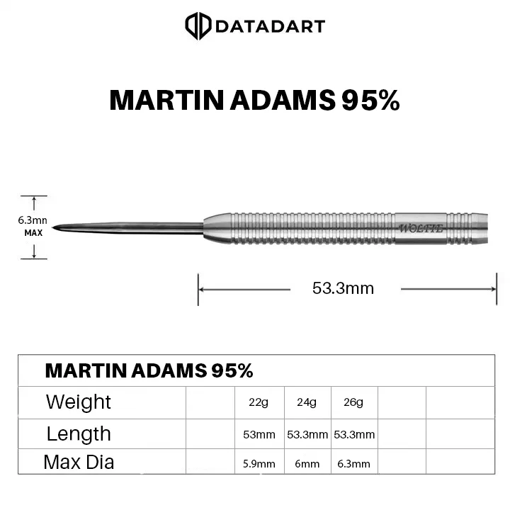 Martin Adams Steel Tip Darts - 95% Tungsten from On Point Darts