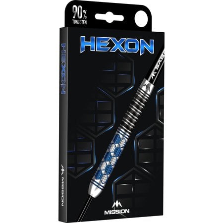 Mission - Hexon Blue Darts Steel Tip Darts - 90% Tungsten from On Point Darts