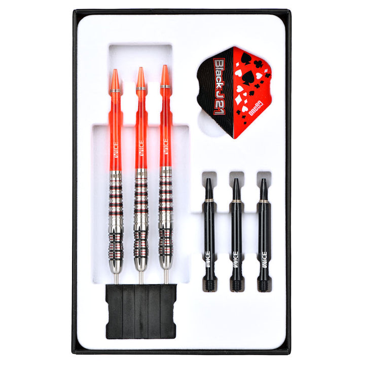 Black J21 04 Steel Tip Darts - 90% Tungsten from On Point Darts