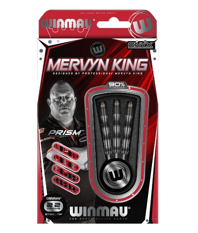 Winmau - Mervyn King Black Darts Steel Tip Darts - 90% from On Point Darts