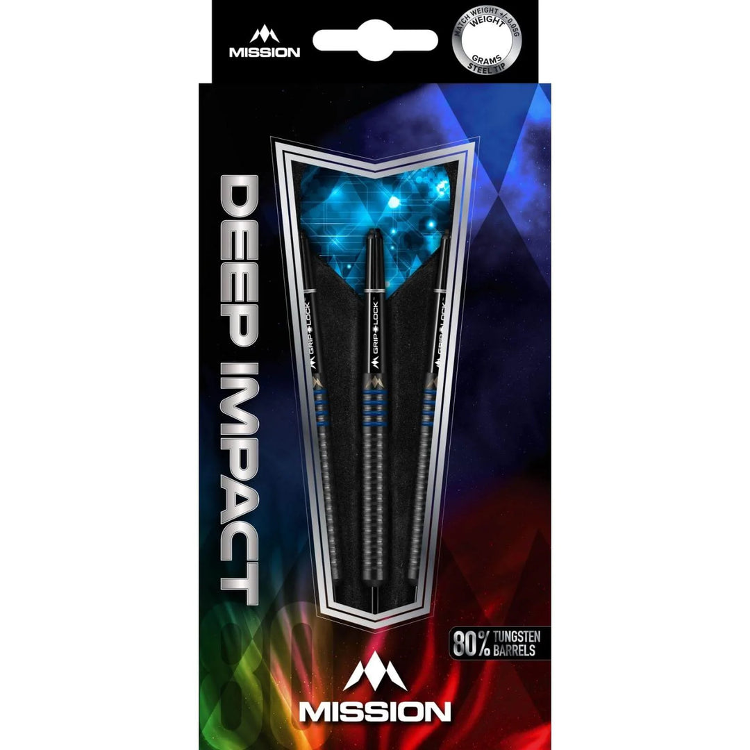 Mission - Deep Impact M1 Blue Darts Steel Tip Darts - 80% from On Point Darts