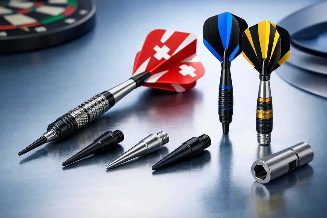 Illustration of darts, removable points and point-changing tools