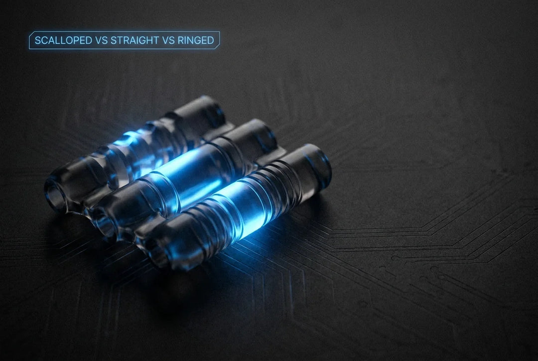Professional header image for comparison analysis: Scalloped vs Straight vs Ringed Dart Barrels: How Grip Pa...