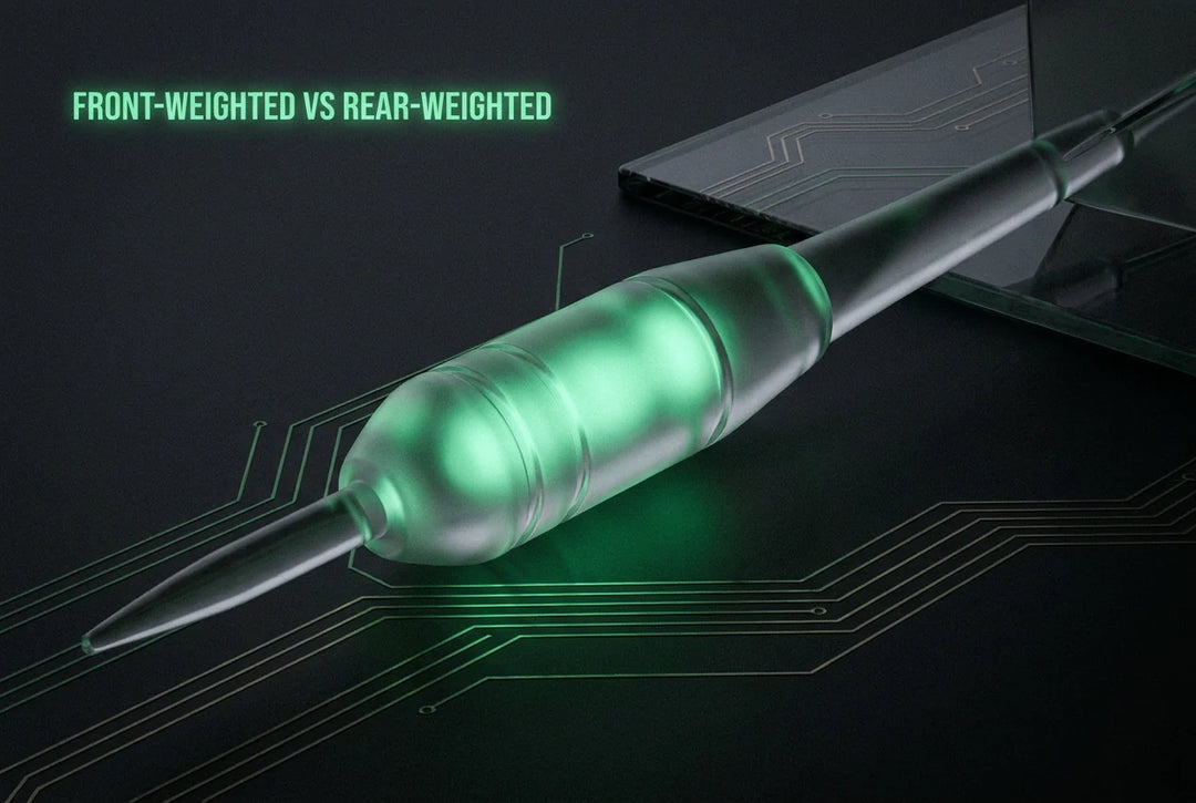 Professional header image for comparison analysis: Front-Weighted vs Rear-Weighted Dart Barrels: Which Balan...