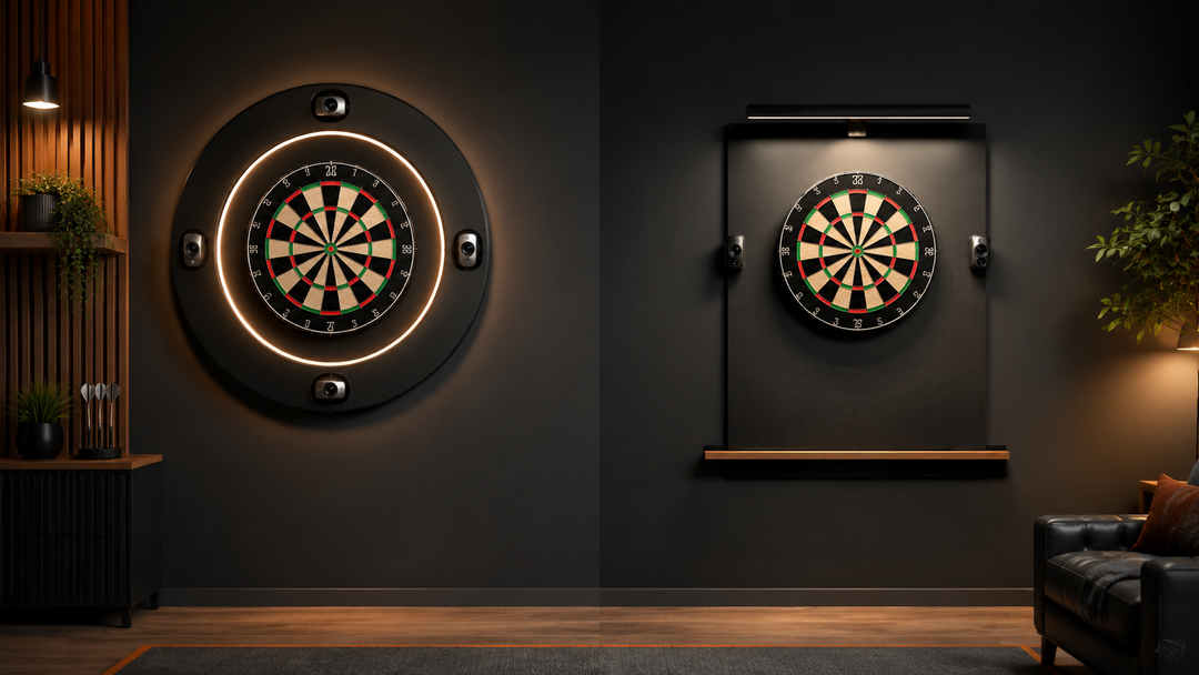 Comparison of two home dartboard setups with automatic scoring equipment