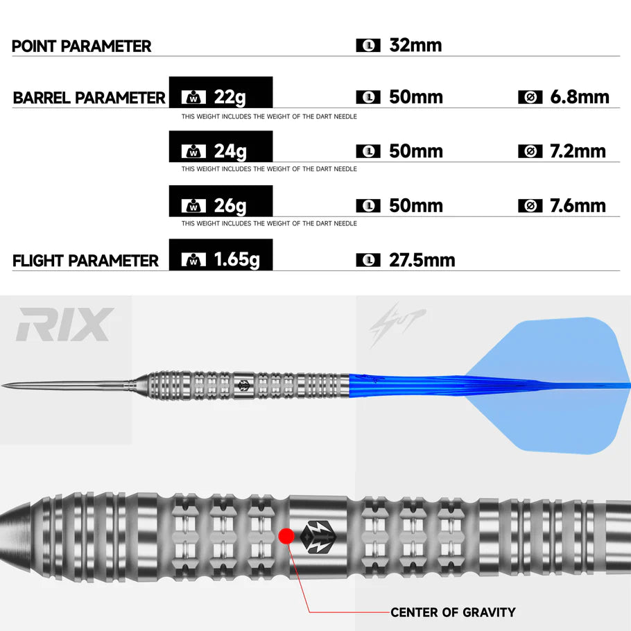 RIX R4 Steel Tip Darts - 90% Tungsten
