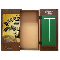 Formula Bushranger Dartboard Cabinet Set — open cabinet with scoring panels