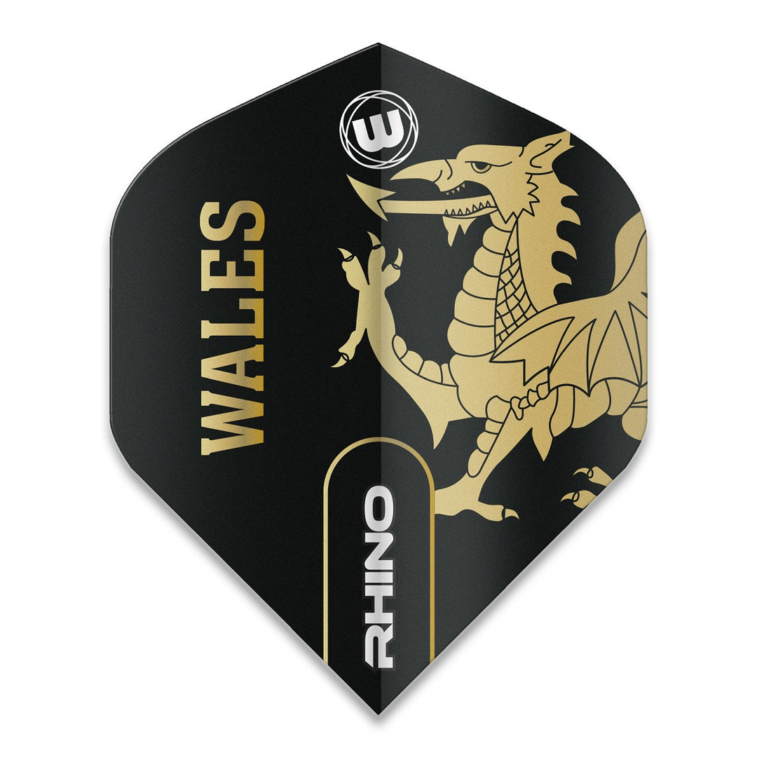 Winmau Wales Rhino Dart Flight 100 Micron — flight design, front view