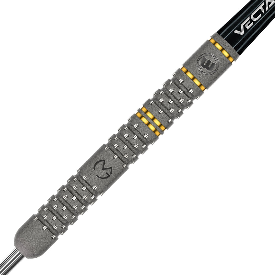 Winmau MVG EvoX Steel Tip Darts 90% Tungsten — barrel and grip close-up