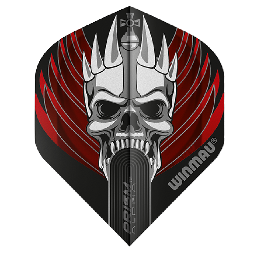 Winmau Mervyn King Black Steel Tip Darts 90% Tungsten — flight design close-up