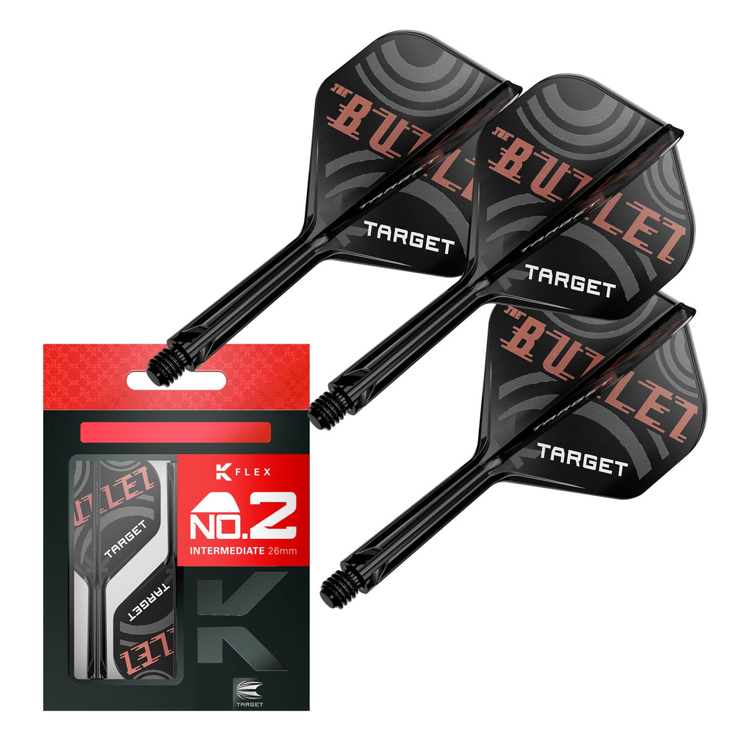 Target Stephen Bunting K Flex No.2 — black flights and shafts with packaging