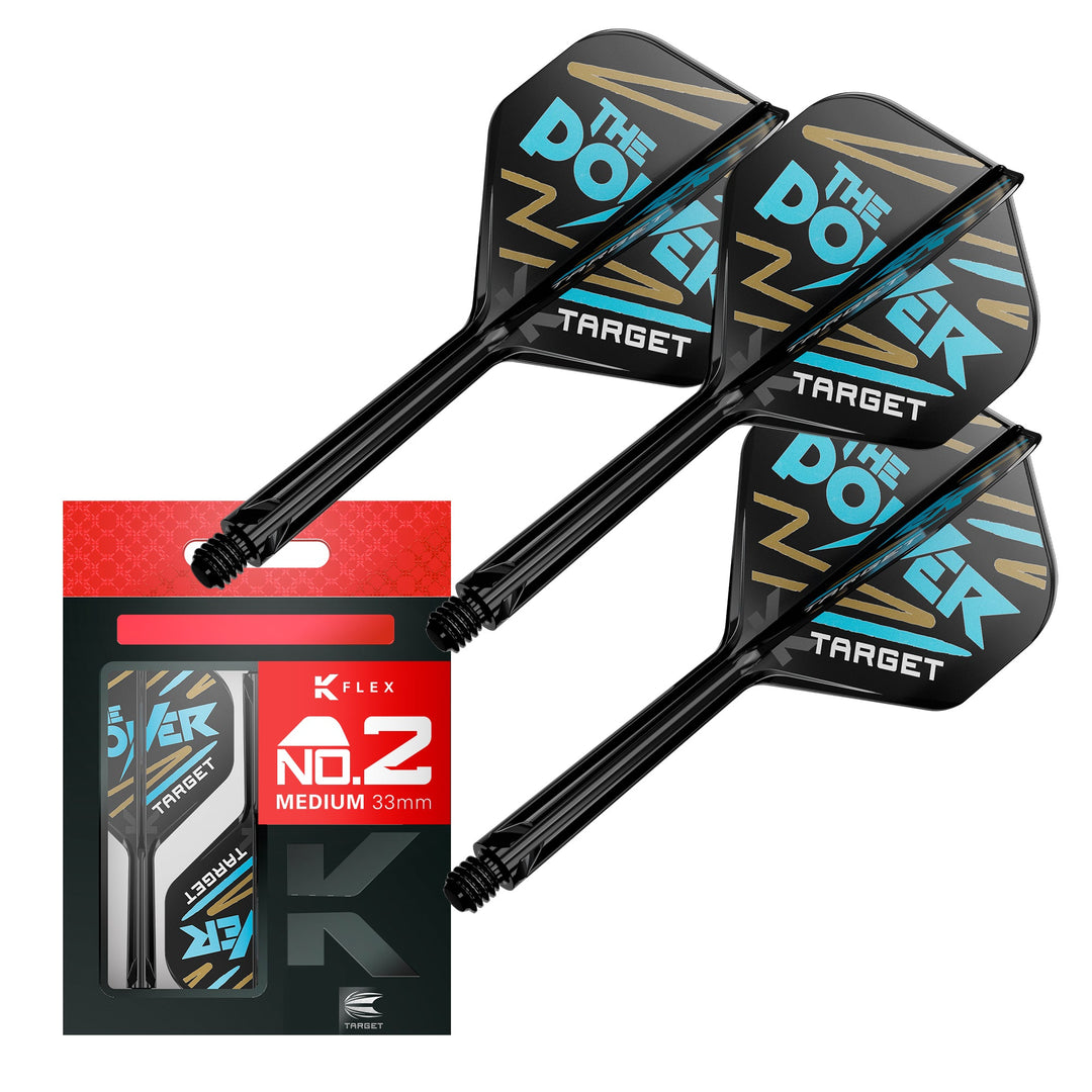 Target Phil Taylor K Flex No.2 — black flights and shafts with packaging