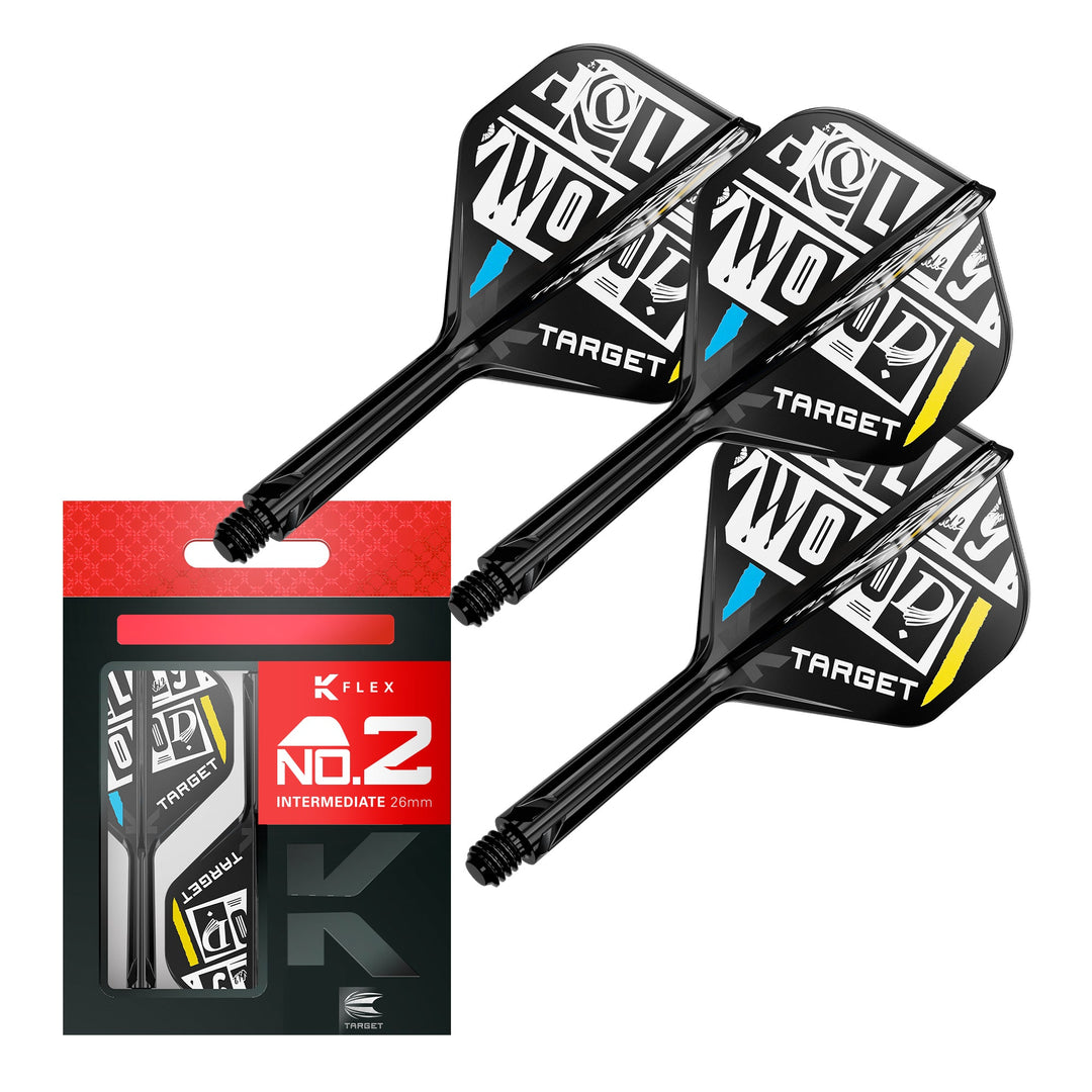Target Chris Dobey K Flex No.2 — black flights and shafts with packaging