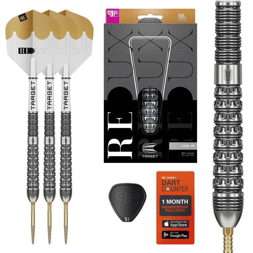 Target Redux 03 Steel Tip Darts 90% Tungsten — set contents and packaging
