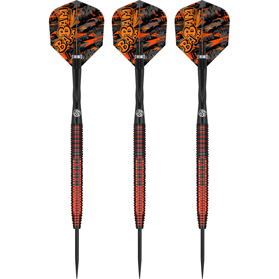 Shot Bradley Brooks Steel Tip Darts 90% Tungsten — three assembled darts