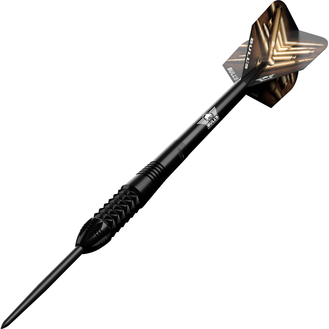 Bulls Caliber Black Steel Tip Darts 90% Tungsten — assembled dart