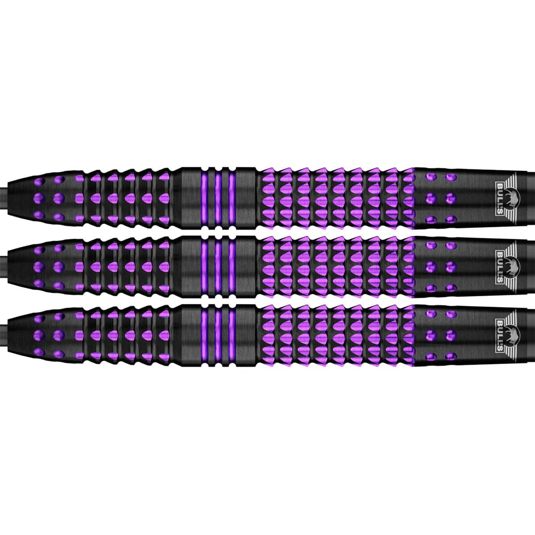 Bulls Lerena Rietbergen Steel Tip Darts 90% Tungsten — three dart barrels