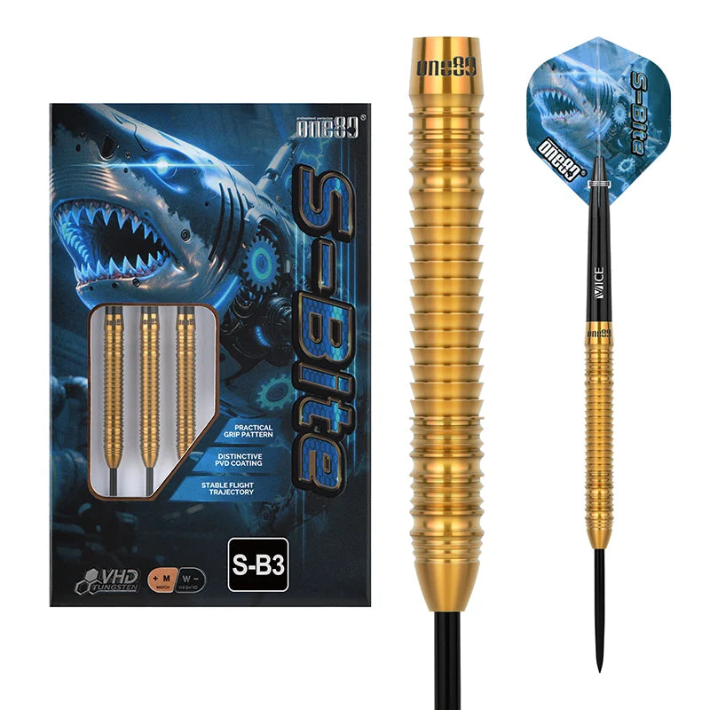 One80 S-Bite B3 Steel Tip Darts - 90% Tungsten 22g