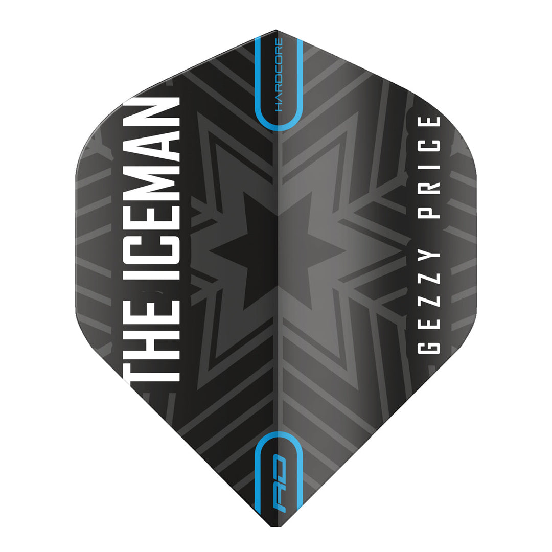 Red Dragon Gerwyn Price Hardcore Logo Dart Flights — flight design, front view