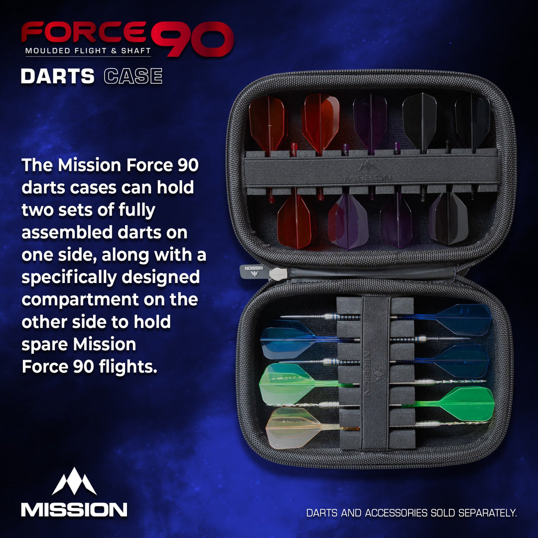 Mission Force 90 Dart Case — interior straps and storage detail