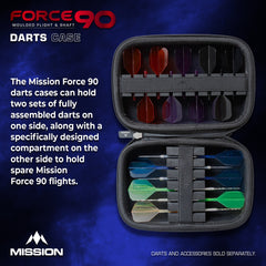 Mission Force 90 Dart Case — interior straps and storage detail