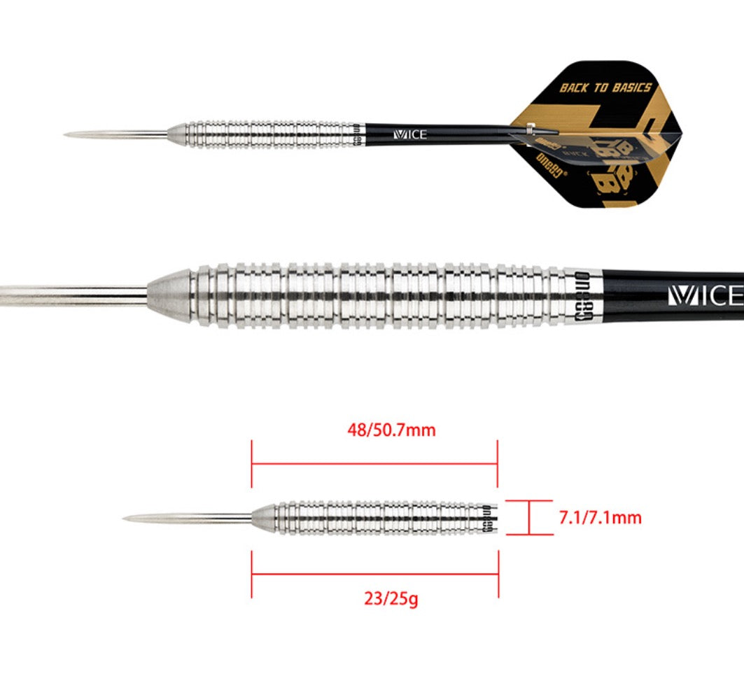 One80 - Back To Basic AGS Steel Tip Darts - 90% Tungsten