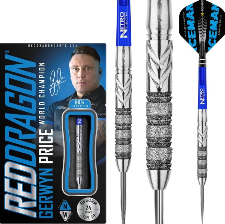 Red Dragon -  Gerwyn Price Element Steel Tip Darts - 90% Tungsten