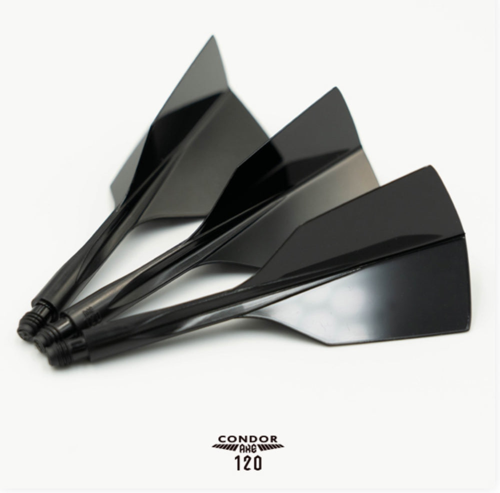 Condor Axe 120 Tri Dart Flights - Narrow Black / Short