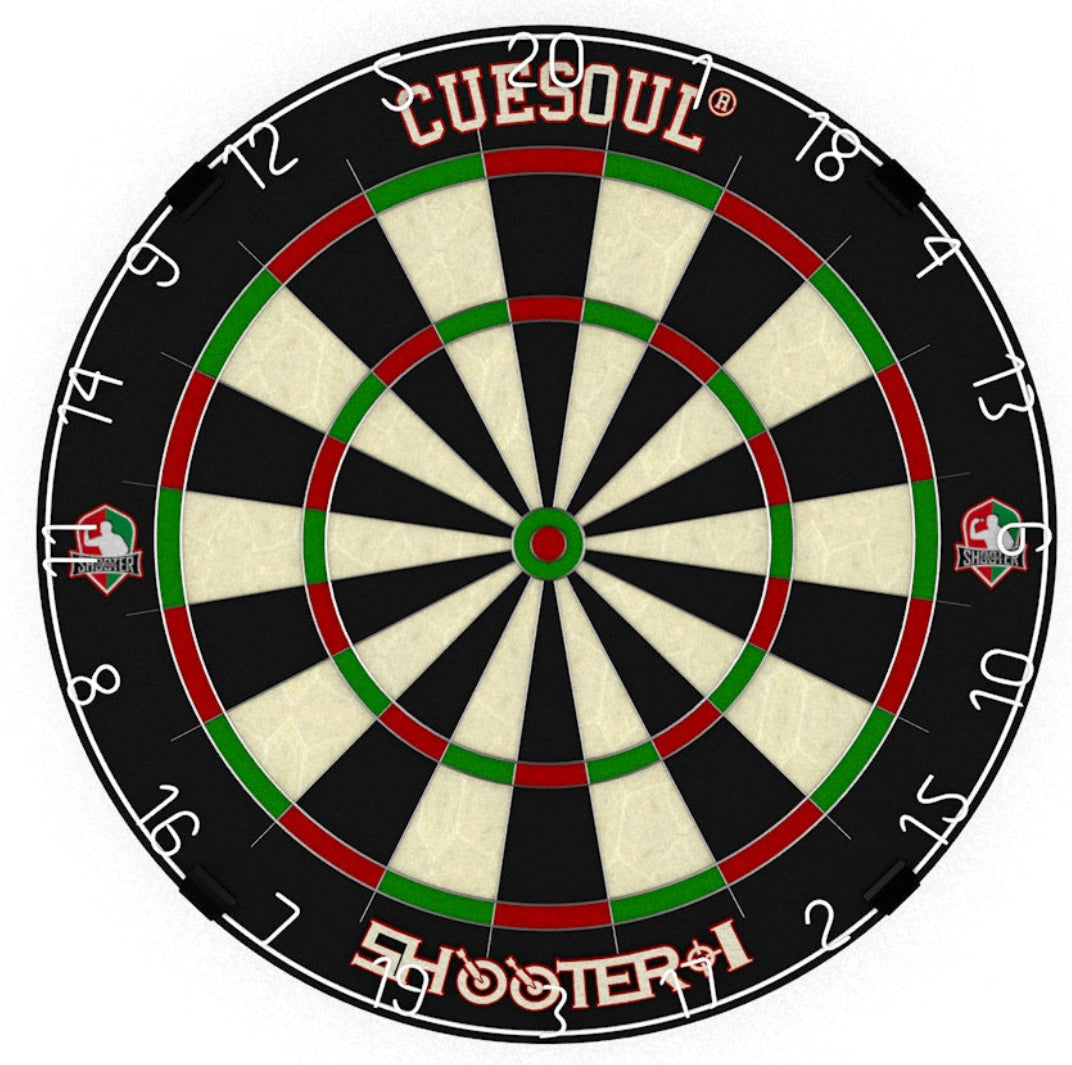 Cuesoul - Tournamental Bristle Sisal Dartboard Set with 2 sets of Steel Tip Darts & Measuring Tape