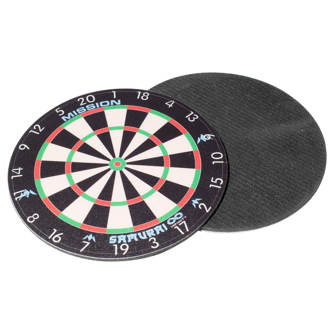 Mission - Mission Coasters - Infinity Dartboard Design - Rubber and Fabric - Round 9.5cm - Pack 2