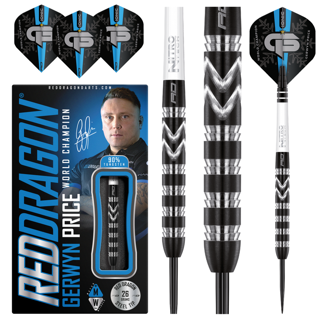 Gerwyn Price - World Champion SE Onyx Steel Tip Darts - 90% Tungsten