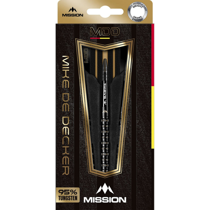 Mike De Decker Black & Gold Steel Tip Darts - 95% Tungsten