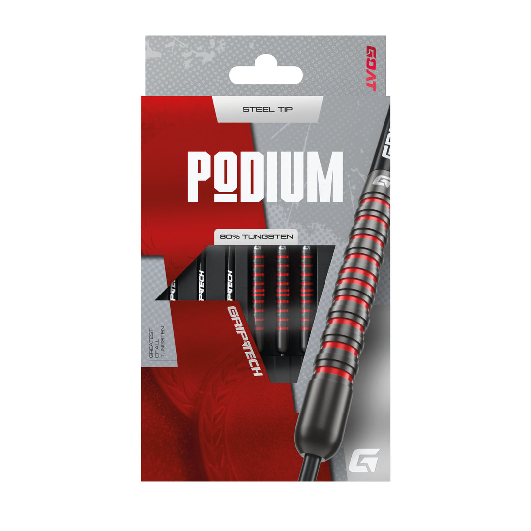 Podium Red & Black Steel Tip Darts - 80% Tungsten