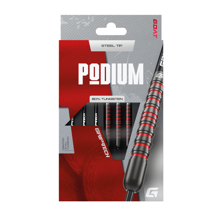 Podium Red & Black Steel Tip Darts - 80% Tungsten