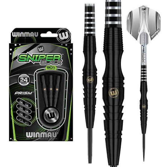 Winmau - Sniper Black Steel Tip Darts - 90% Tungsten