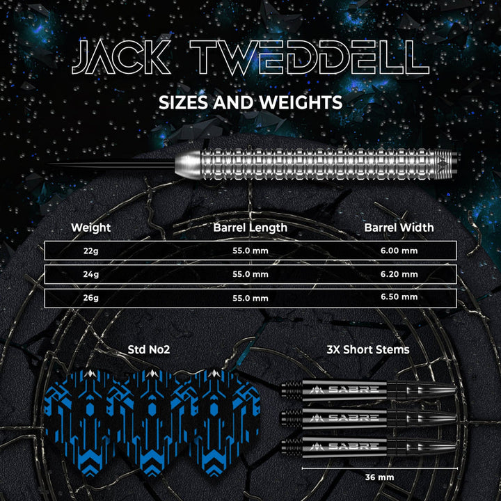 Jack Tweddell Steel Tip Darts - 95% Tungsten