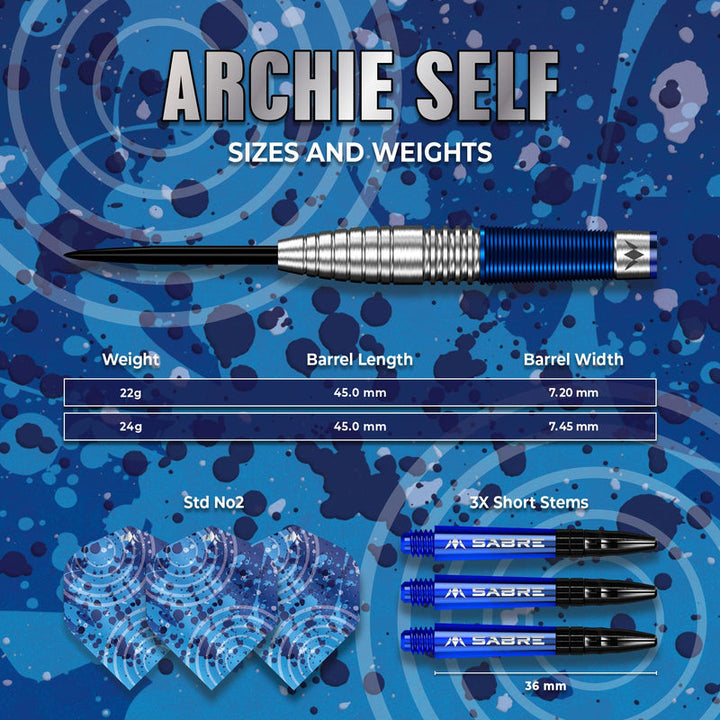 Archie Steel Tip Darts - 90% Tungsten