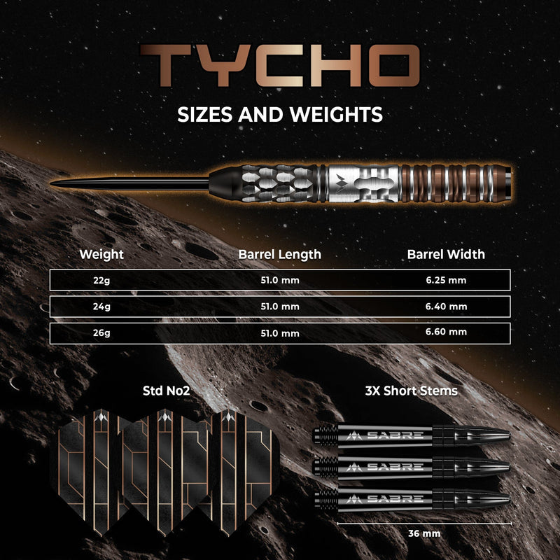 Tycho Steel Tip Darts - 95% Tungsten