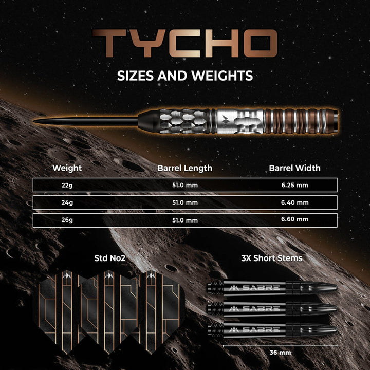 Tycho Steel Tip Darts - 95% Tungsten